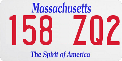 MA license plate 158ZQ2