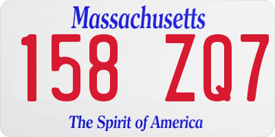 MA license plate 158ZQ7