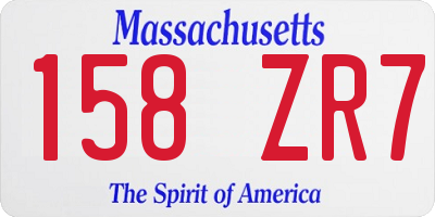 MA license plate 158ZR7
