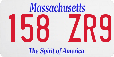 MA license plate 158ZR9