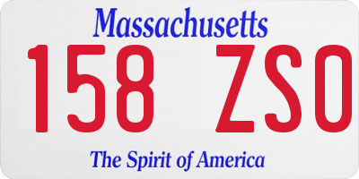 MA license plate 158ZS0