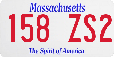 MA license plate 158ZS2