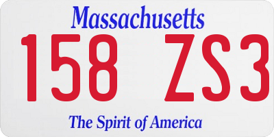 MA license plate 158ZS3