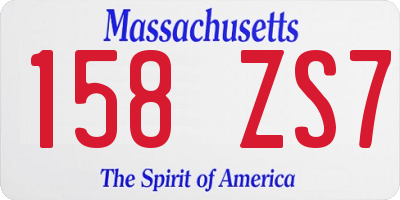 MA license plate 158ZS7