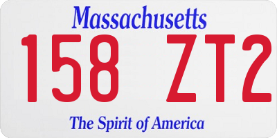 MA license plate 158ZT2