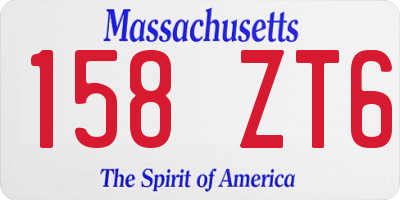 MA license plate 158ZT6