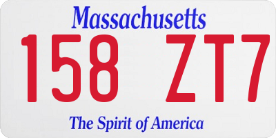 MA license plate 158ZT7