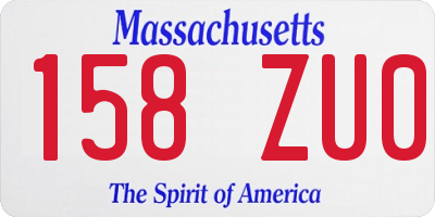 MA license plate 158ZU0