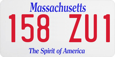 MA license plate 158ZU1