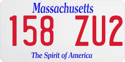 MA license plate 158ZU2