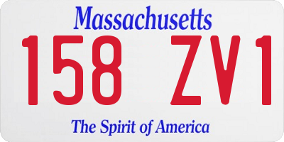 MA license plate 158ZV1