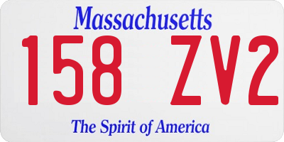 MA license plate 158ZV2