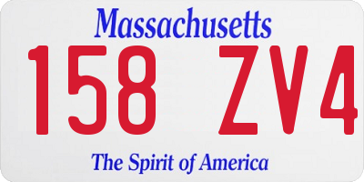 MA license plate 158ZV4