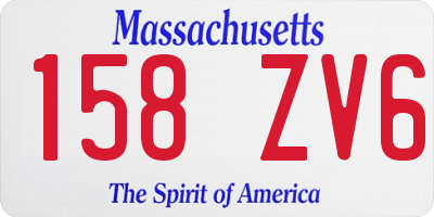 MA license plate 158ZV6