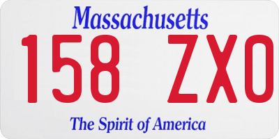 MA license plate 158ZX0