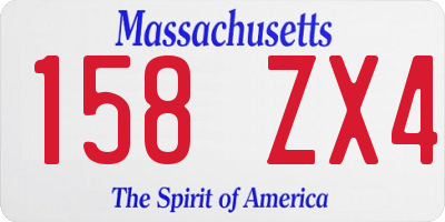 MA license plate 158ZX4