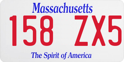 MA license plate 158ZX5