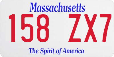 MA license plate 158ZX7