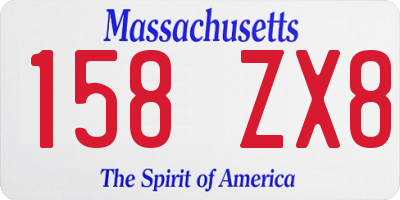 MA license plate 158ZX8