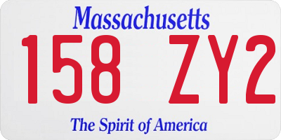 MA license plate 158ZY2