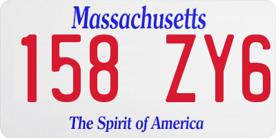 MA license plate 158ZY6