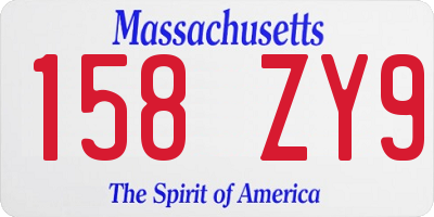 MA license plate 158ZY9