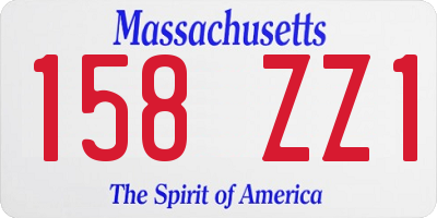 MA license plate 158ZZ1