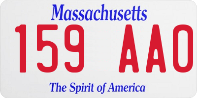 MA license plate 159AA0