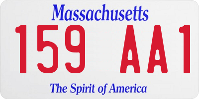 MA license plate 159AA1