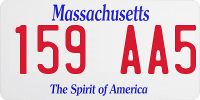 MA license plate 159AA5