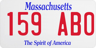 MA license plate 159AB0