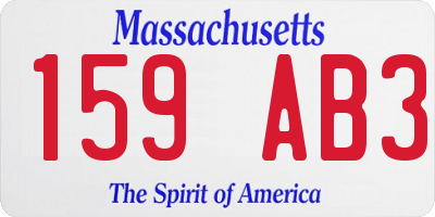 MA license plate 159AB3