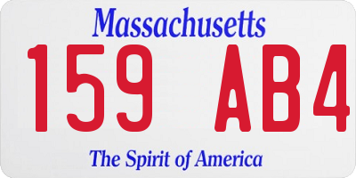 MA license plate 159AB4