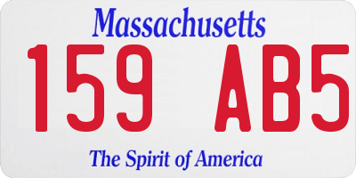 MA license plate 159AB5