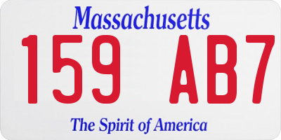 MA license plate 159AB7