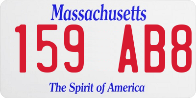 MA license plate 159AB8