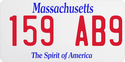 MA license plate 159AB9
