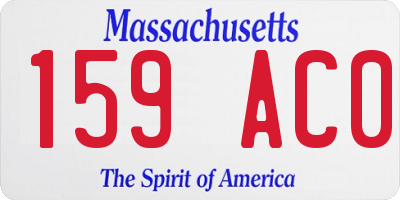 MA license plate 159AC0