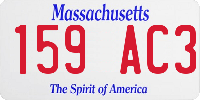 MA license plate 159AC3