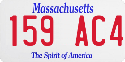 MA license plate 159AC4