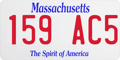 MA license plate 159AC5