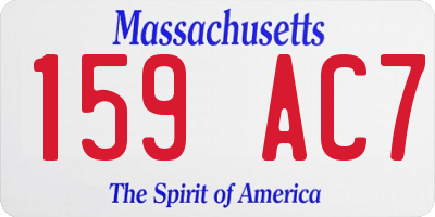 MA license plate 159AC7