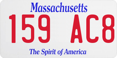 MA license plate 159AC8