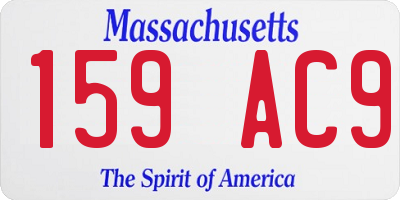 MA license plate 159AC9