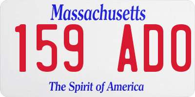 MA license plate 159AD0
