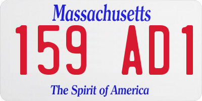 MA license plate 159AD1