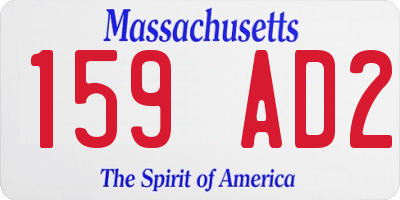 MA license plate 159AD2