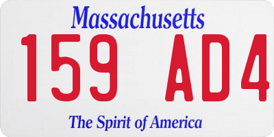MA license plate 159AD4