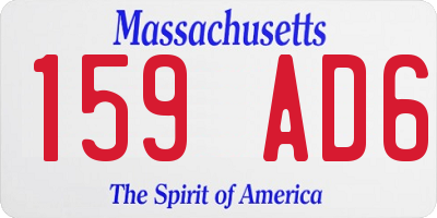 MA license plate 159AD6