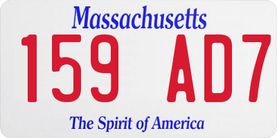 MA license plate 159AD7